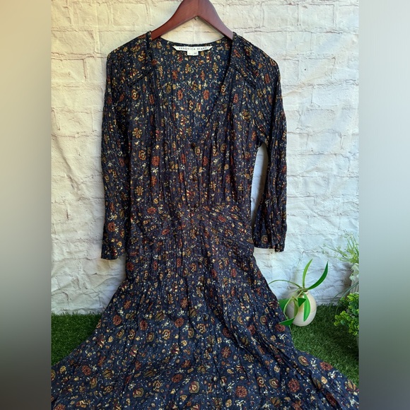 Veronica Beard Shireen Pleated Floral Midi-Dress Ink color Size 2 NWOT Romantic - Picture 12 of 15